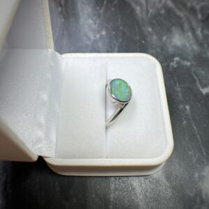 Silver Boulder Opal Ring Gift Box Side View