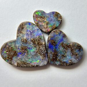 Undulating Boulder Opal Heart Parcel (3x parcel) 21.40ct